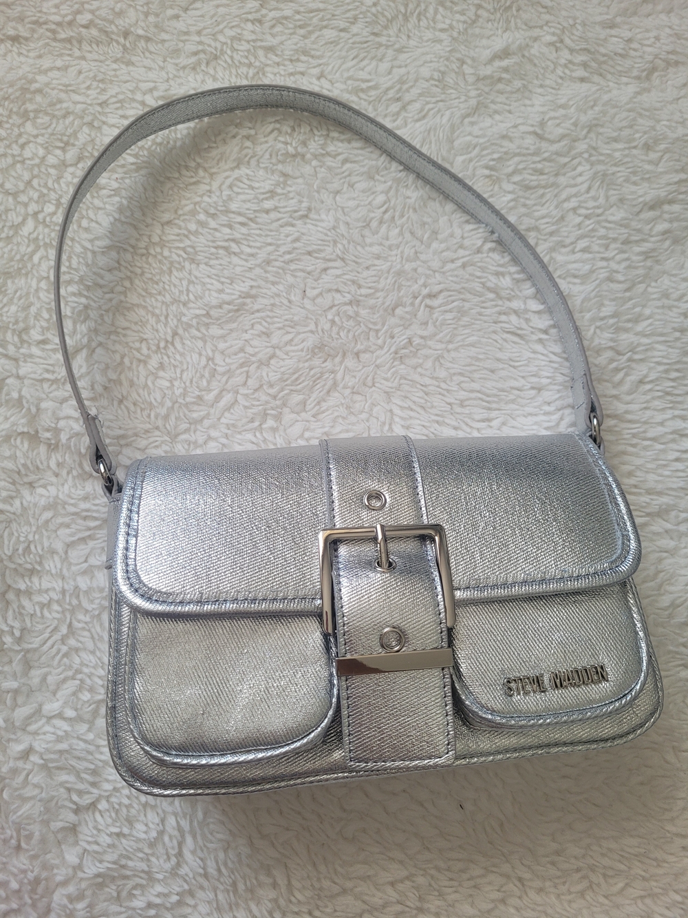 Silver Shoulder Bag by Steve Madden